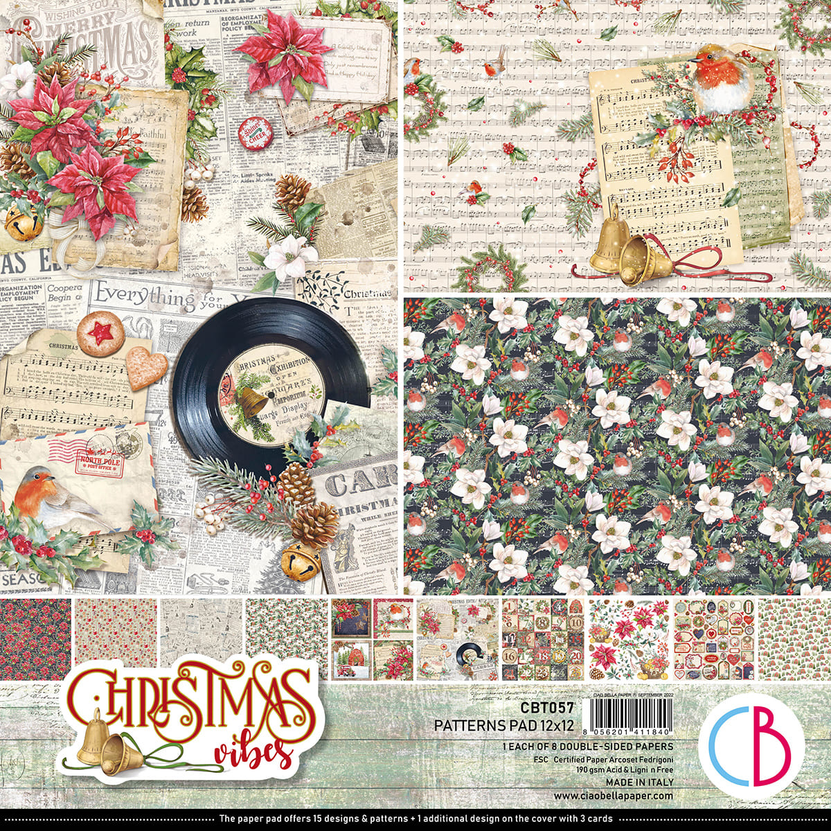 Christmas Vibes Pad 12x12 8/Pkg