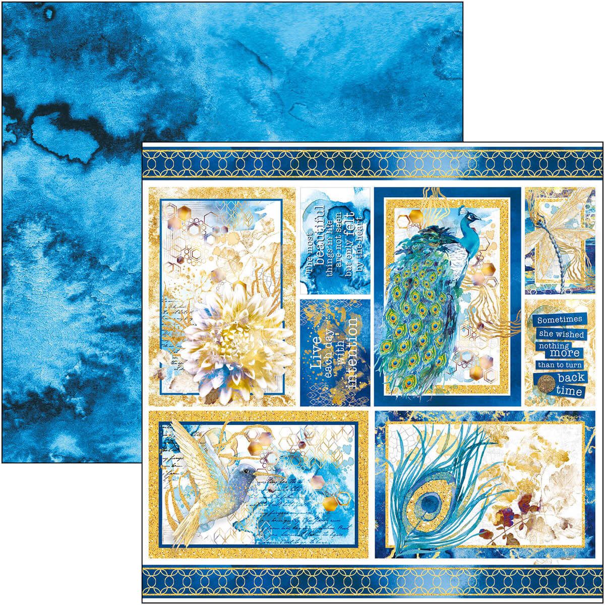 Indigo Patterns Pad 12x12 8/Pkg