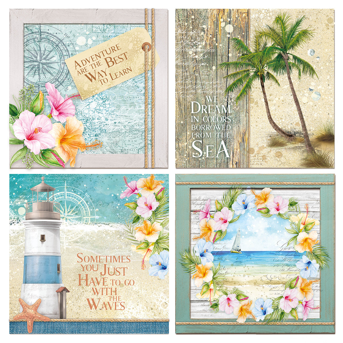 Ciao Bella Summer Breeze Patterns Pad 12"x12" 8/Pkg