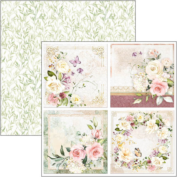 Ciao Bella Blooming Patterns Pad 12"x12" 8/Pkg