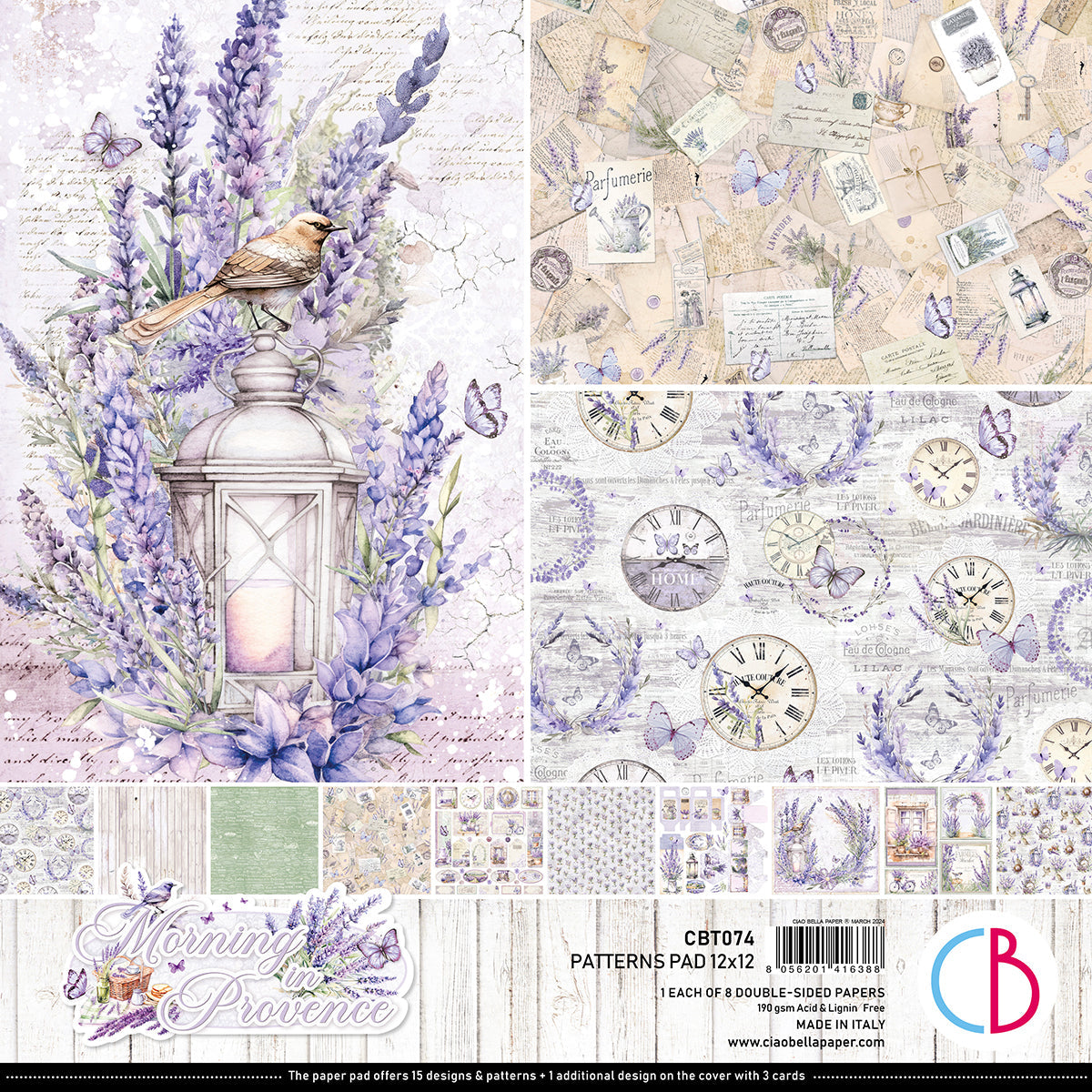 Morning In Provence Patterns Pad 12"x12" 8/Pkg