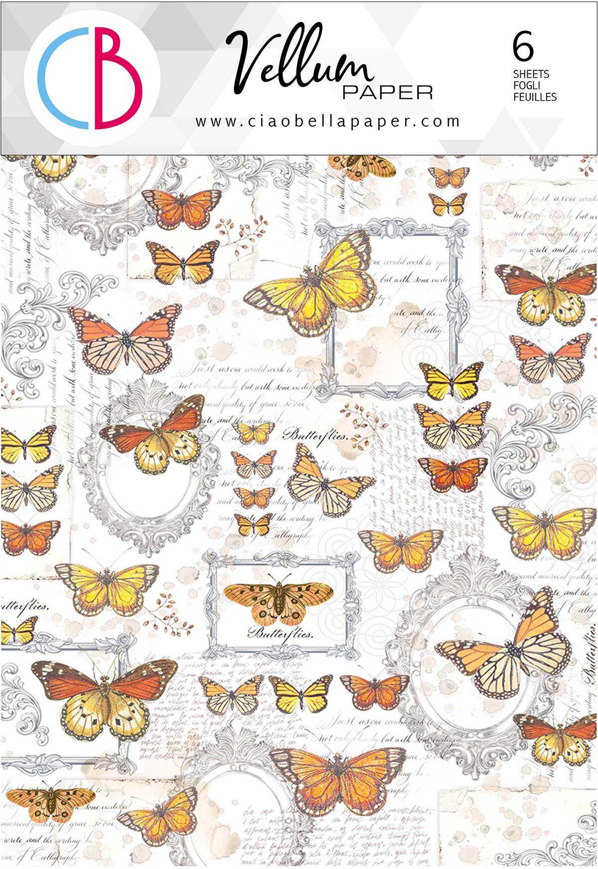 Ciao Bella Vellum Enchanted Land Paper Patterns A4 6/Pkg