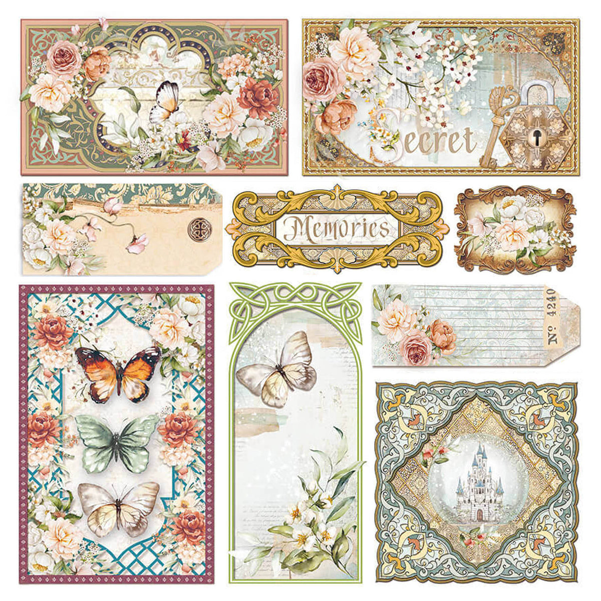 Ciao Bella Vellum Reign Of Grace Fussy Cut 6"x6" 6/Pkg