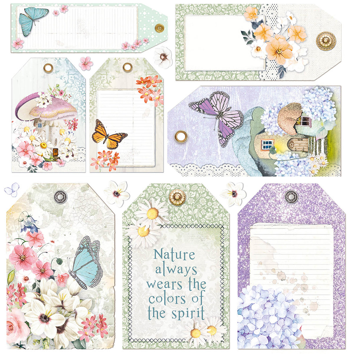 Ciao Bella Vellum Enchanted Land Fussy Cut 6"x6" 6/Pkg