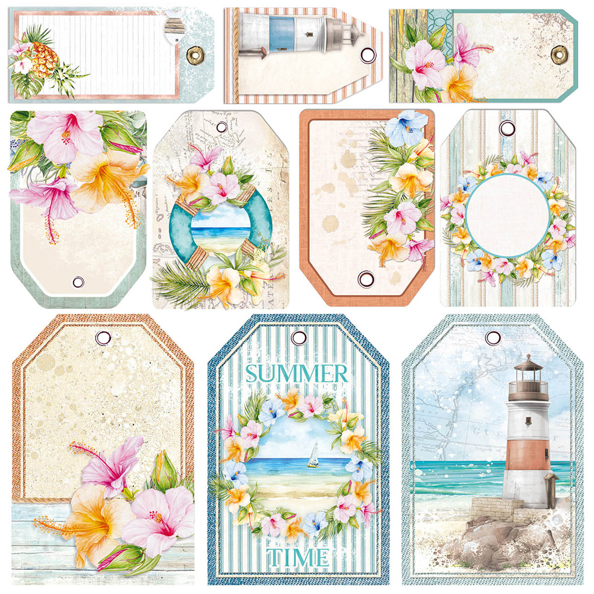 Ciao Bella Vellum Summer Breeze Fussy Cut 6"x6" 6/Pkg