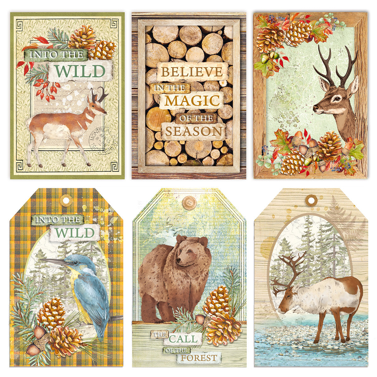 Ciao Bella Vellum Into The Wild Fussy Cut 6"x6" 6/Pkg