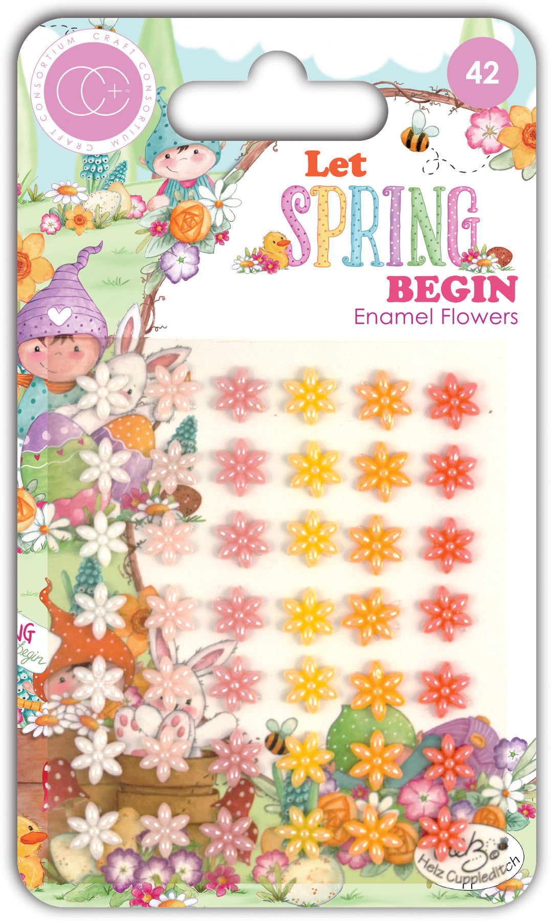 Craft Consortium Let Spring Begin - Adhesive Enamel Flowers