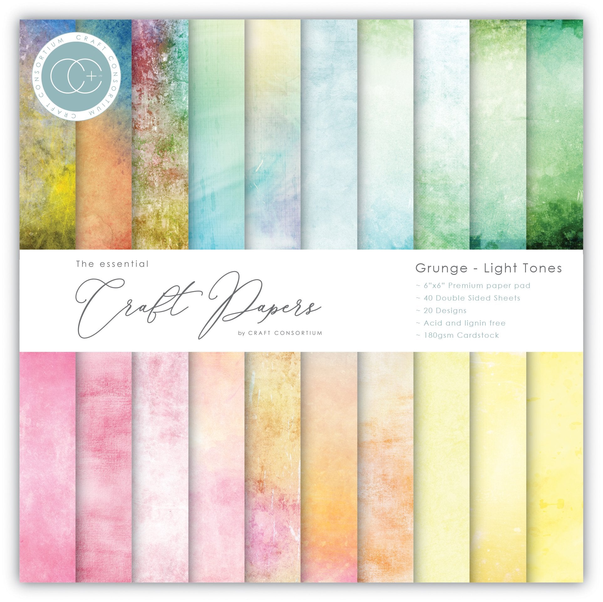 Grunge - Light Tones 6x6 Premium Paper Pad