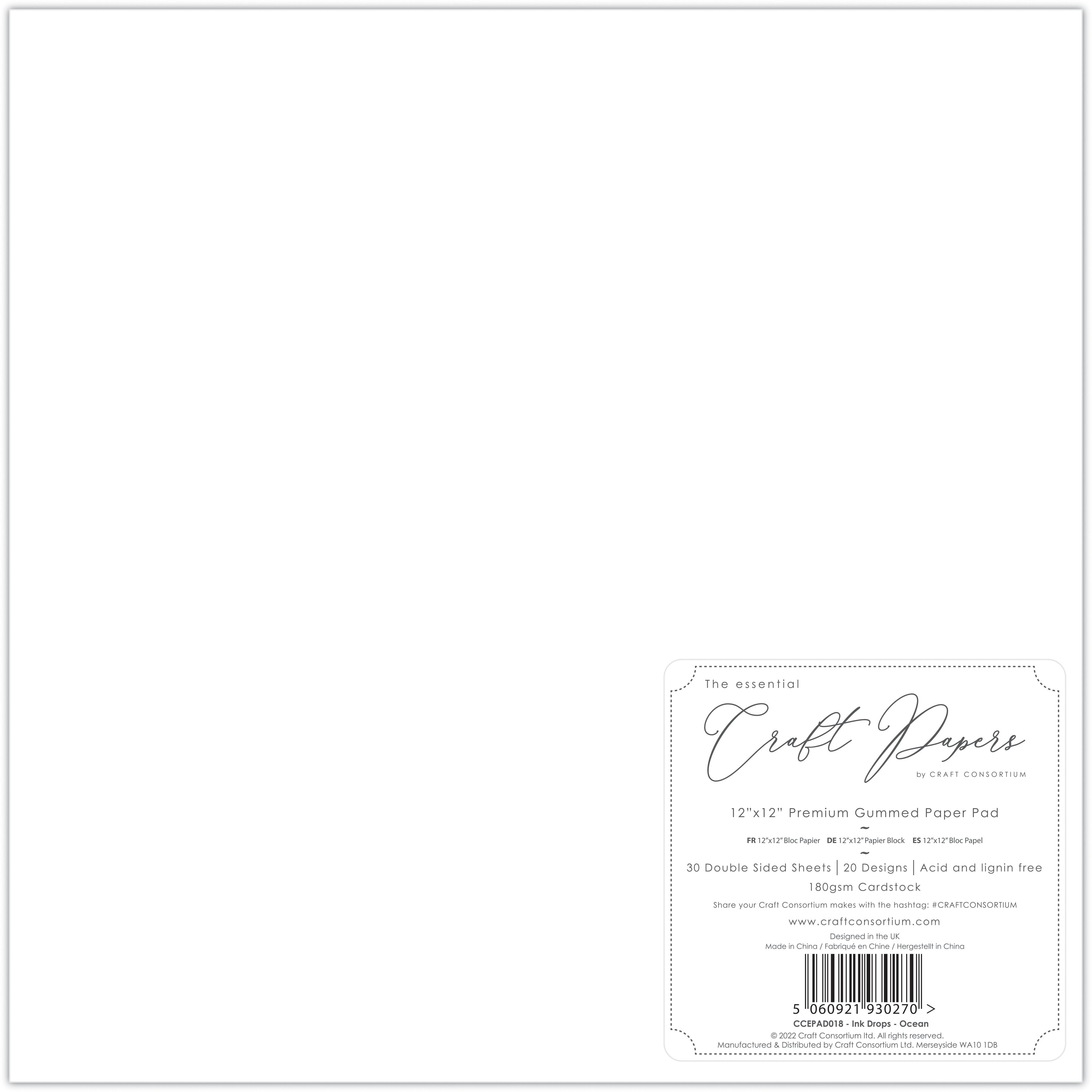 Ink Drops - Ocean 12x12 Premium Paper Pad