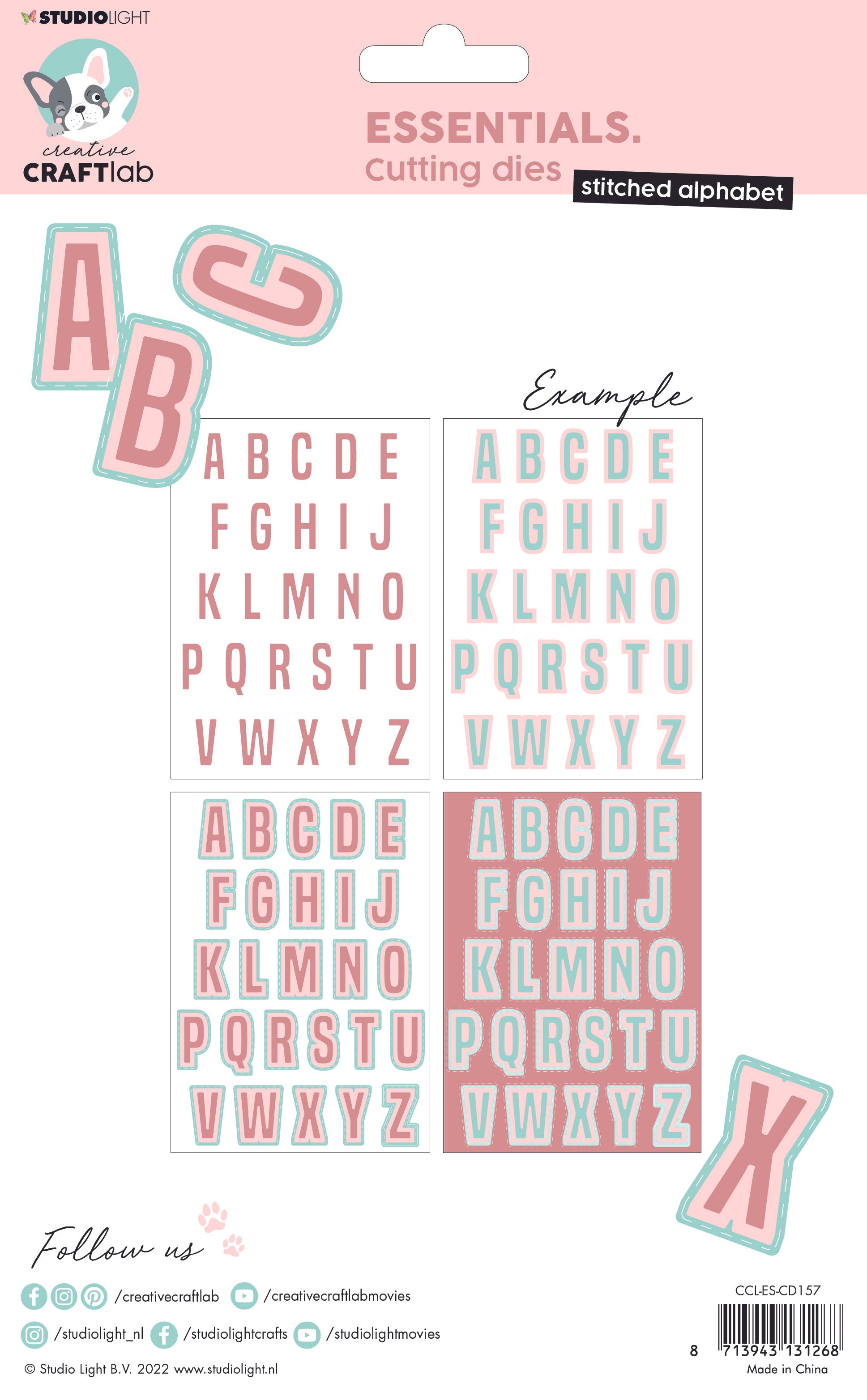 CCL Cutting Die Stitched Alphabet Essentials 157x218x1mm 1 PC nr.157