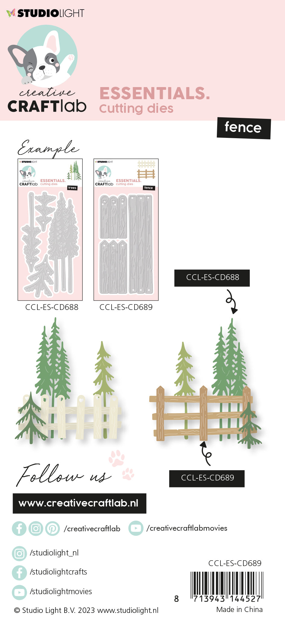 CCL Cutting Die Fence Essentials 122x66x1mm 4 PC nr.689