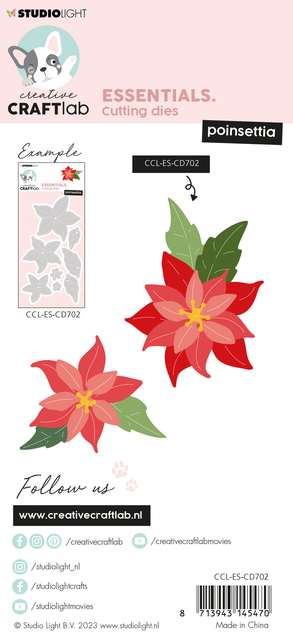 CCL Cutting Die Poinsettia Essentials 70x130x1mm 8 PC nr.702