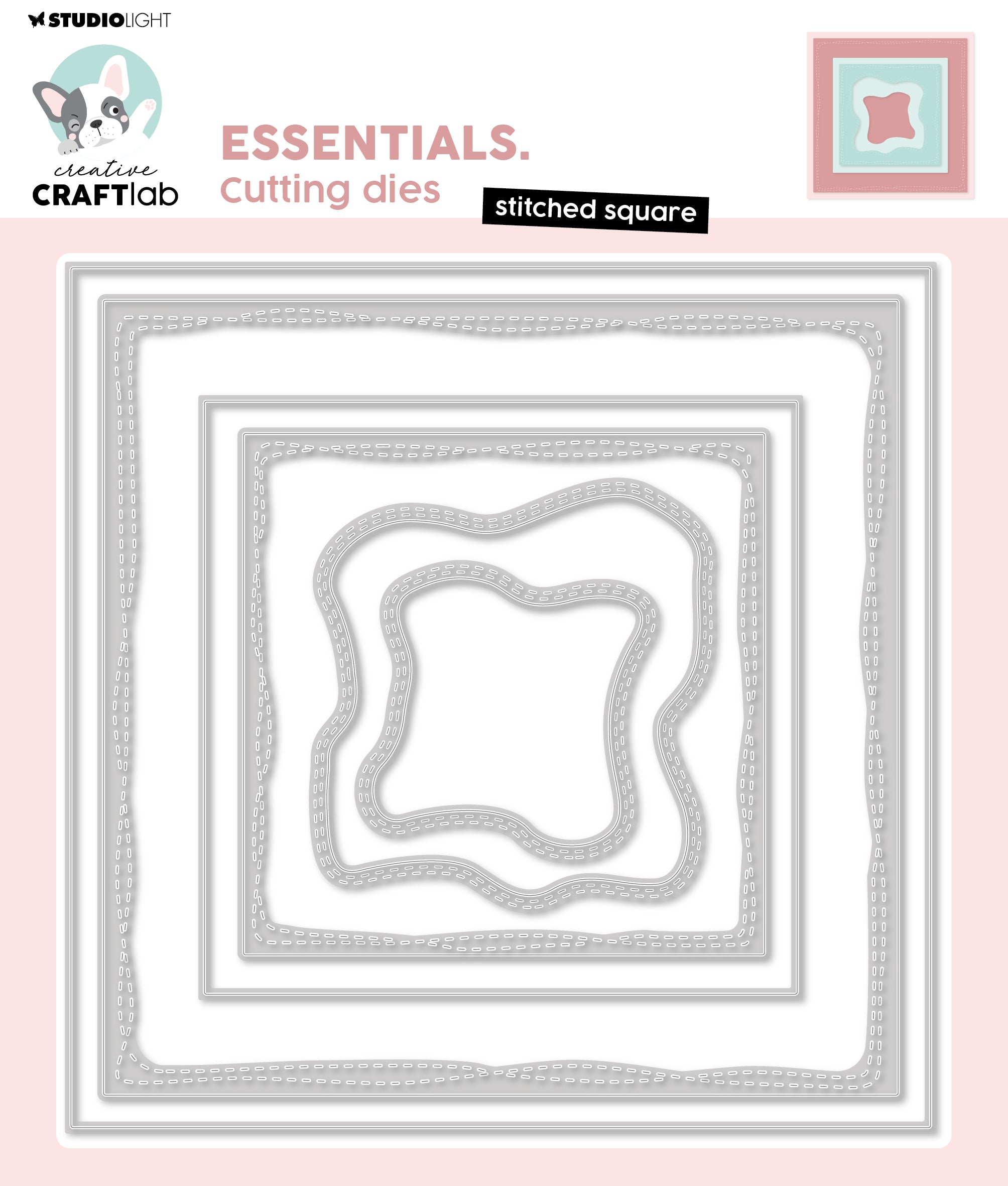 CCL Cutting Die Stitched Square Essentials 147x147x1mm 6 PC nr.761