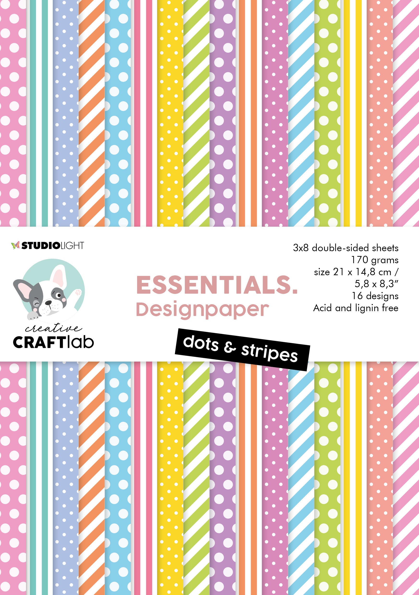 CCL Paperpad Dots & Stripes Essentials 210x148x6mm 24 SH nr.48