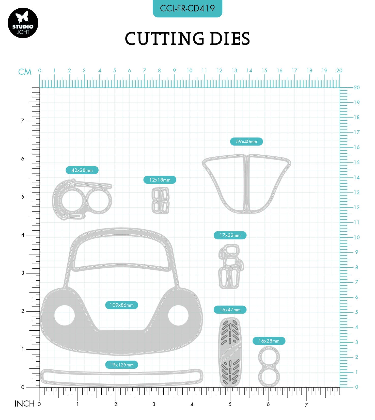 CCL Cutting Die Beetle Accessories Friendz 125x110x1mm 1 PC nr.419