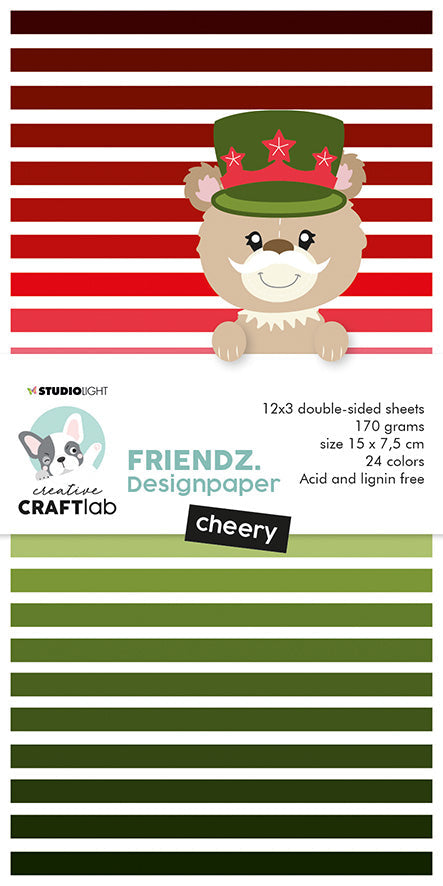 CCL Paper Pad Cheery Reds & Greens Friendz 150x75x9mm 24 SH nr.66