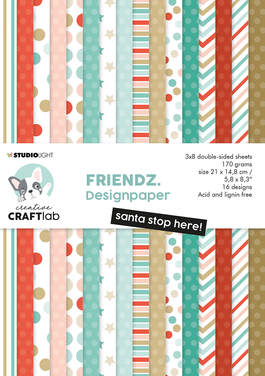 CCL Paper Pad Santa Stop Here Friendz 210x148x9mm 24 SH nr.73