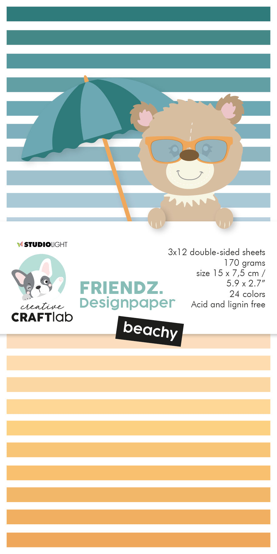 CCL Mini Paper Pad Beachy Friendz 150x75x9mm 24 SH nr.94