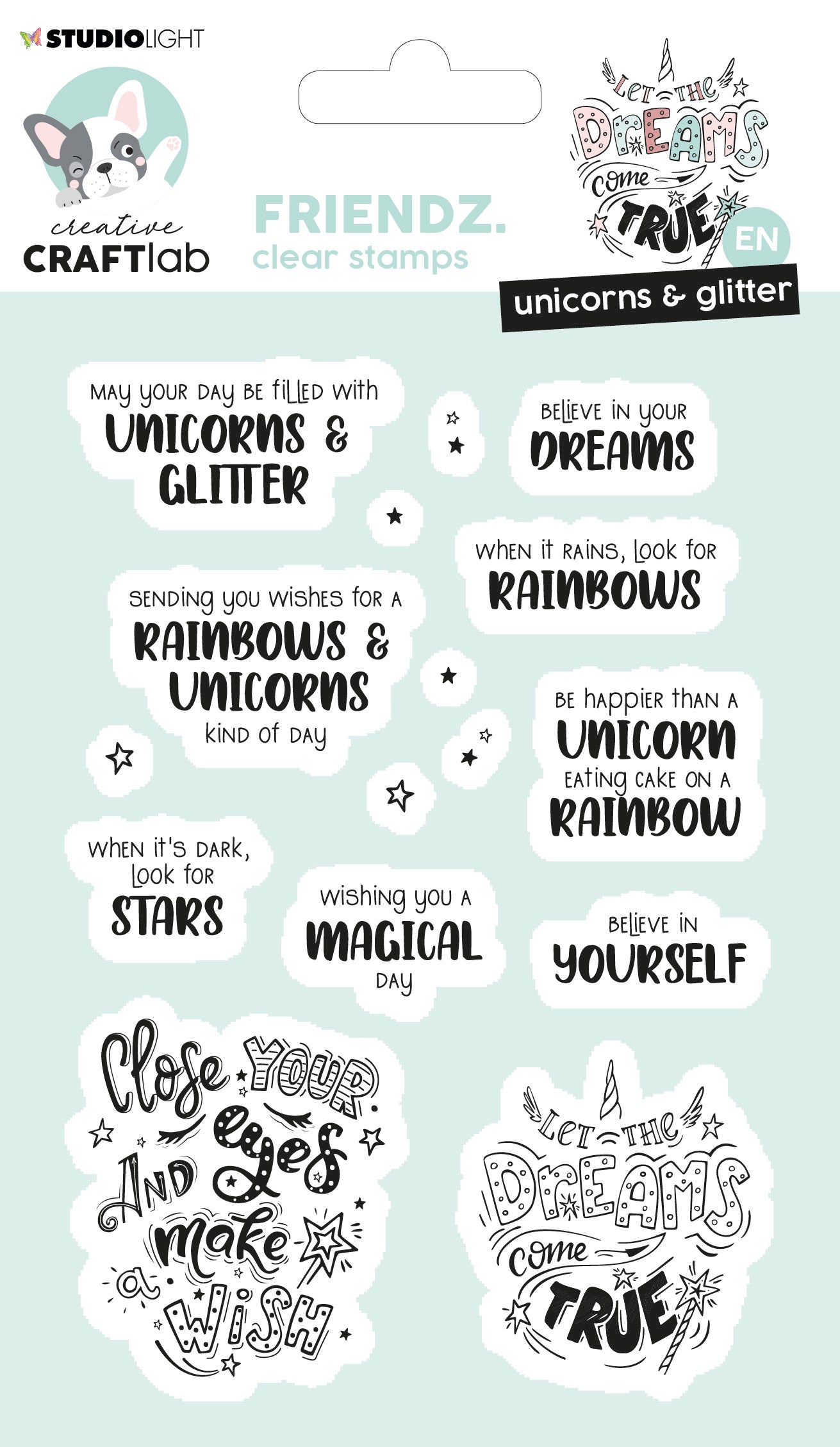 CCL Clear Stamp Unicorns & Glitter Friendz 105x148x3mm 16 PC nr.220