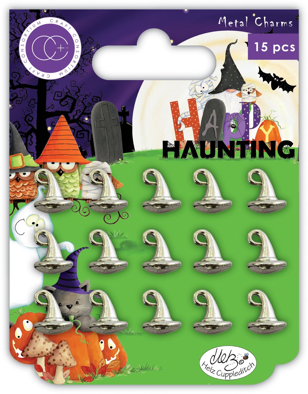 Happy Haunting Metal Charms - Witches Hat