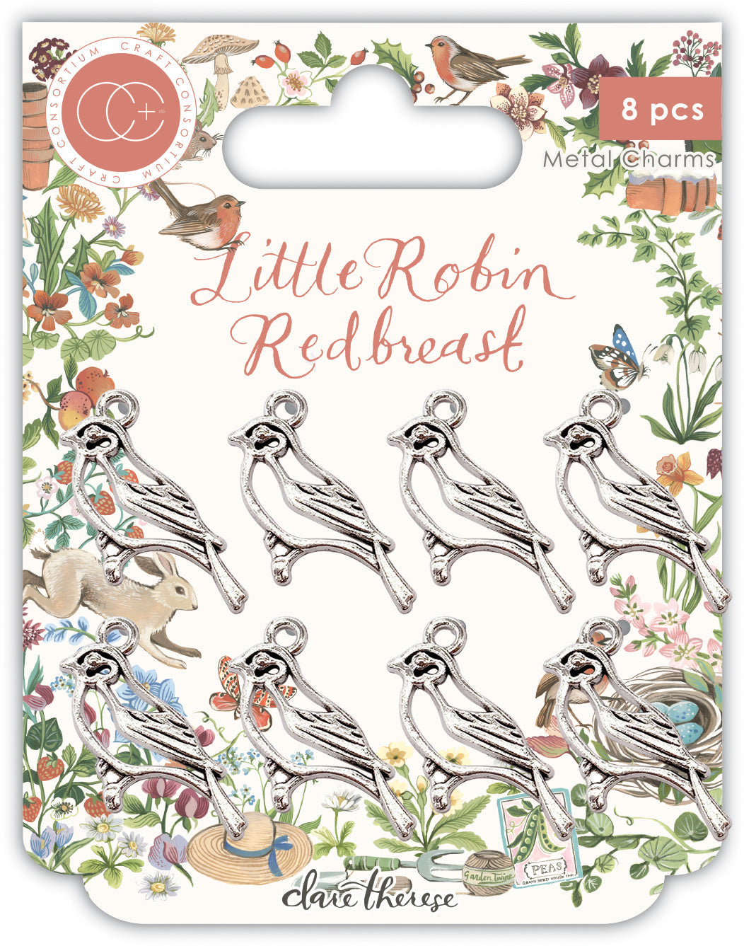 Craft Consortium Little Robin Redbreast - Metal Charms - Robin