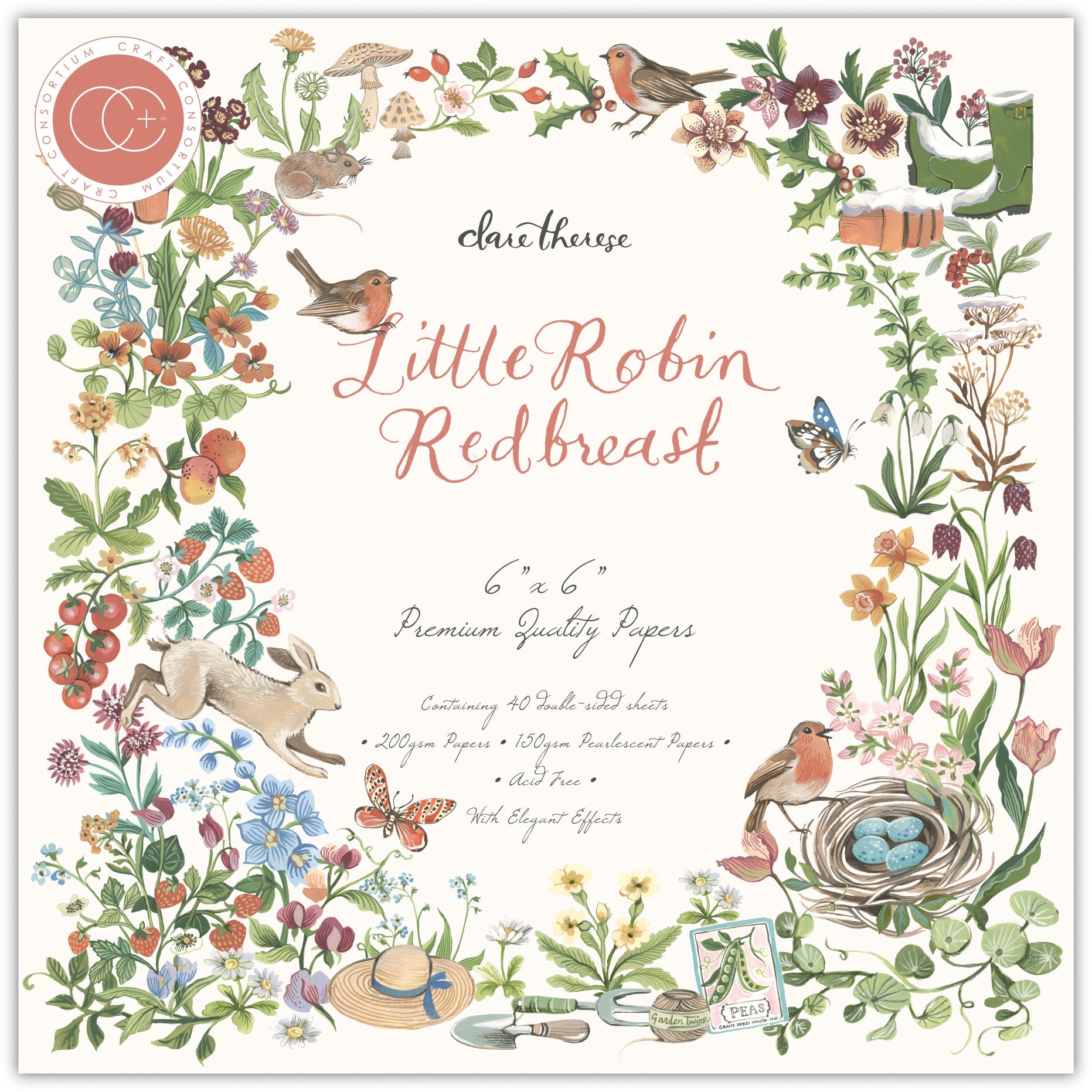 Craft Consortium Little Robin Redbreast - 6x6 Paper Pad