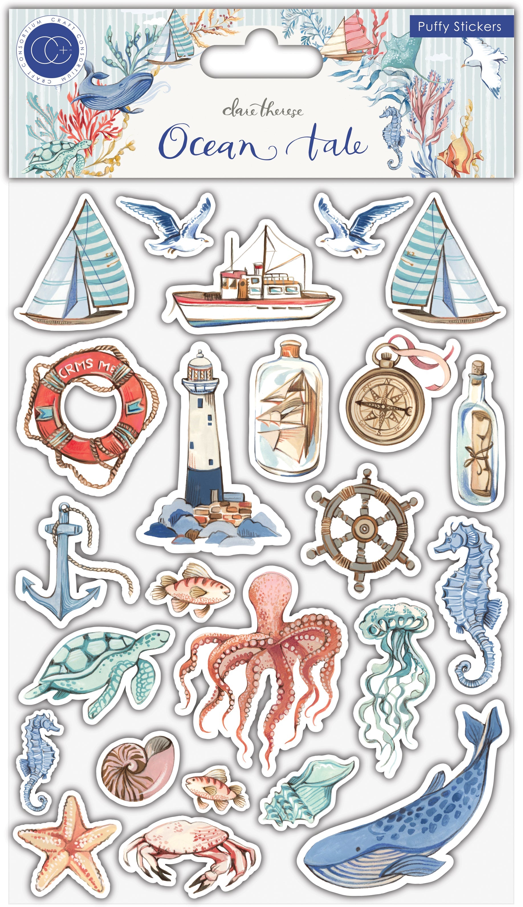 Craft Consortium Ocean Tale - Puffy Stickers