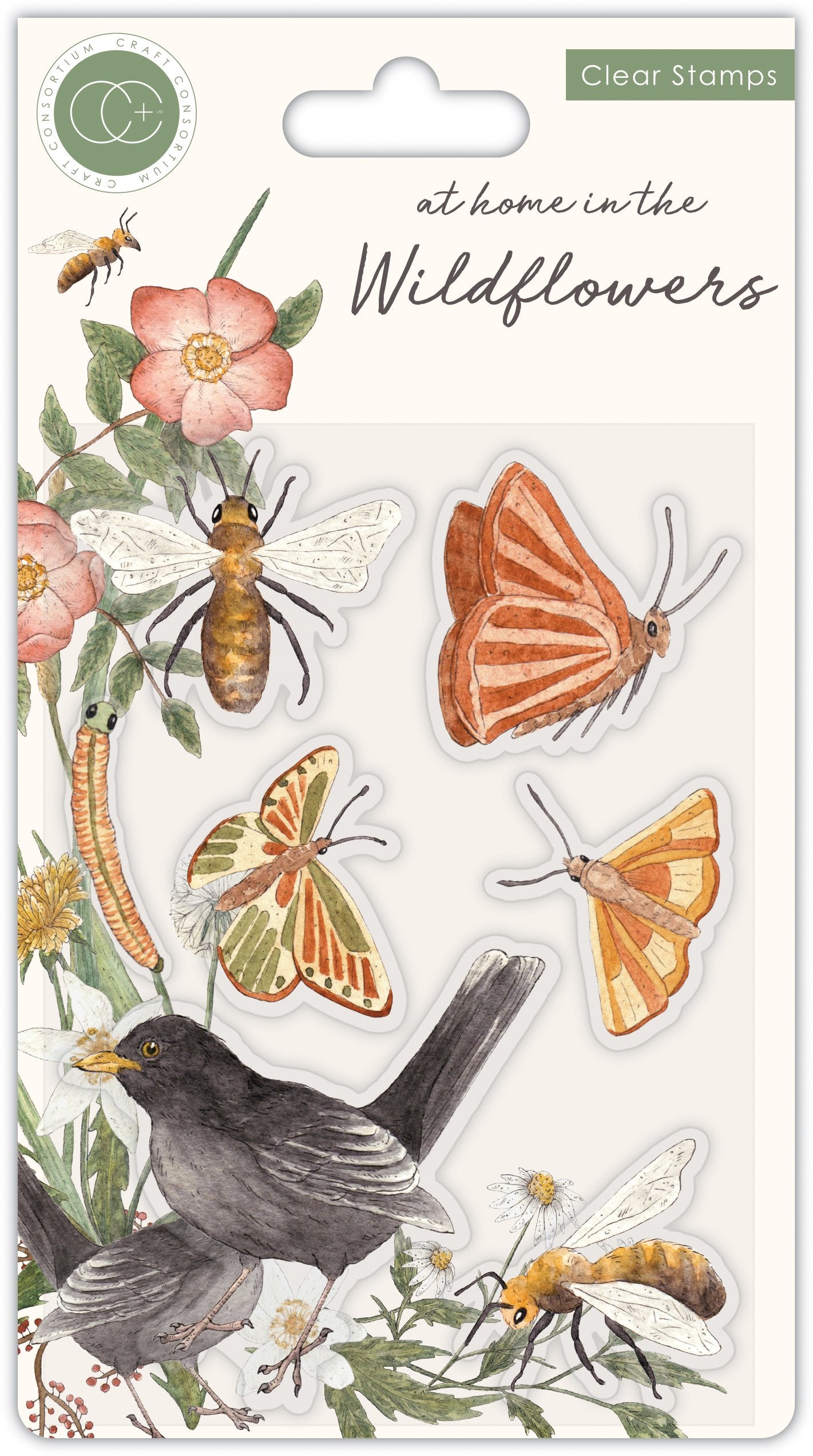 At home in the wildflowers - Stamp Set - Bees & Butterflies