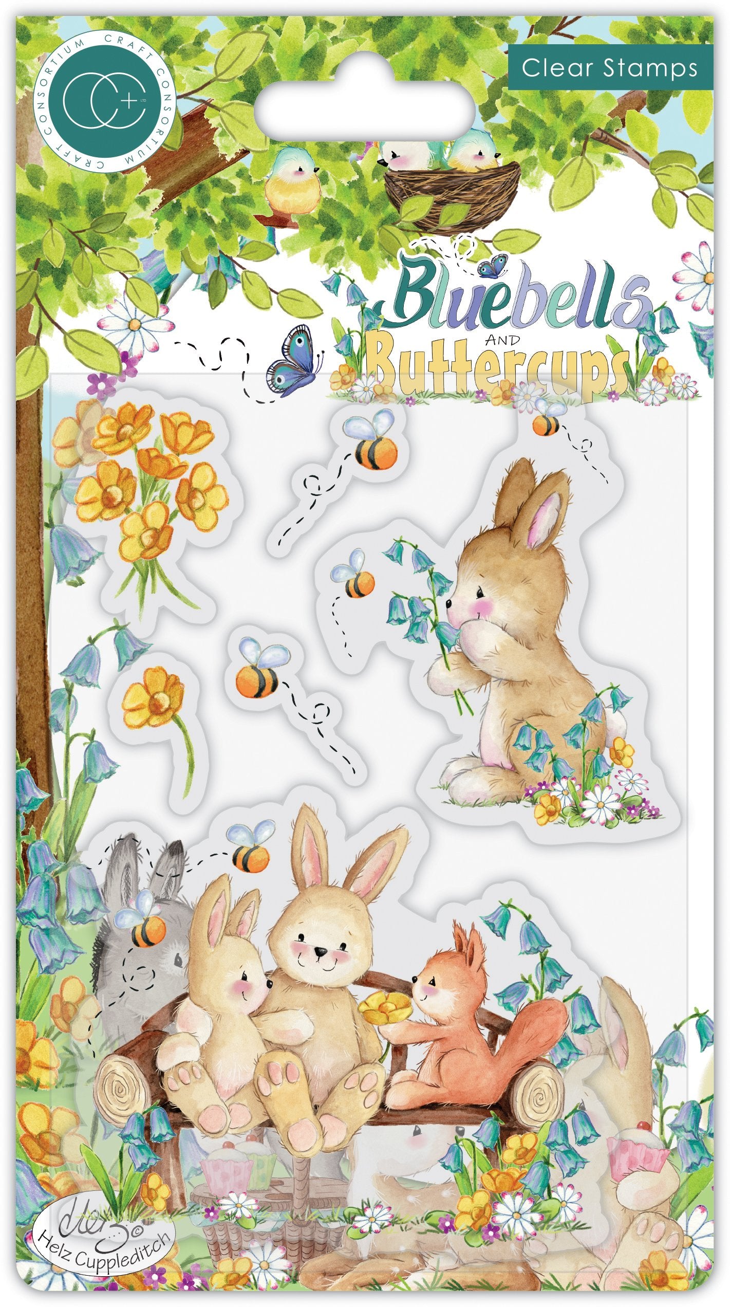 Bluebells and Buttercups - Stamp Set - Bench