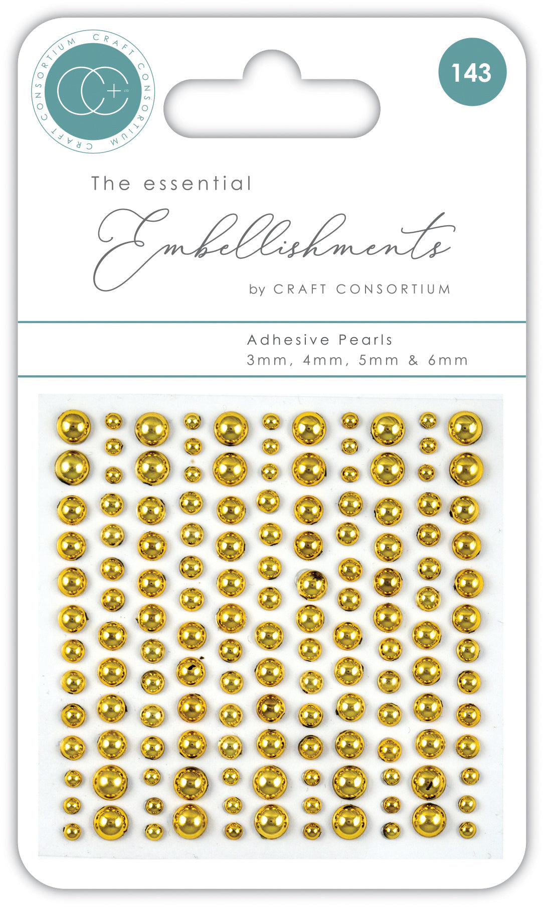 Craft Consortium Adhesive Pearls - Gold