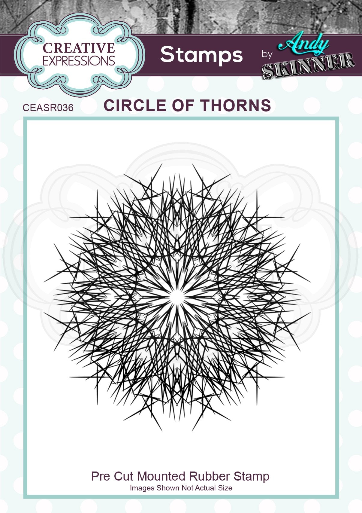 Andy Skinner Circle of Thorns 2.9 in x 2.9 in Rubber Stamp