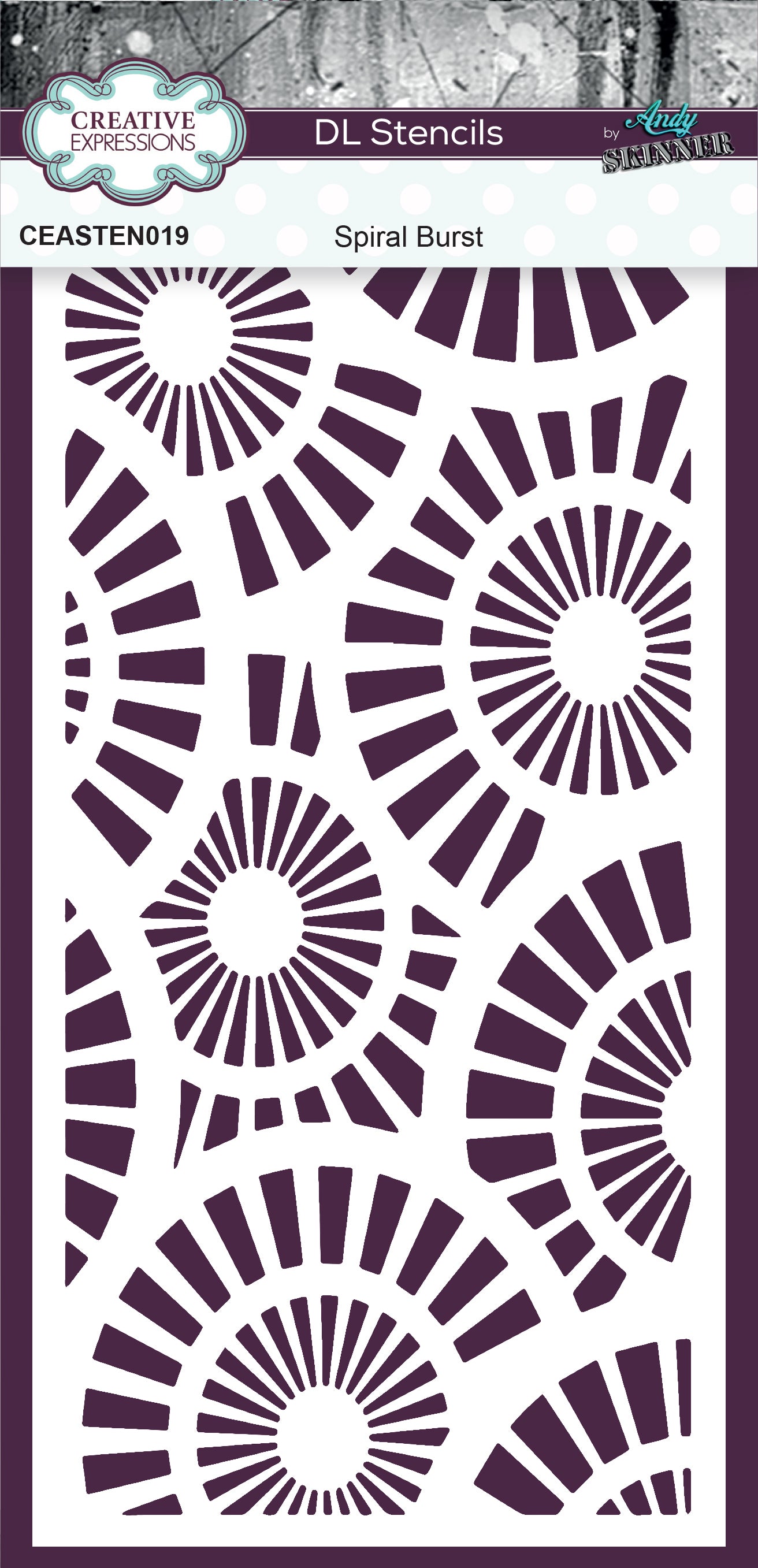 Creative Expressions Andy Skinner Spiral Burst DL Stencil