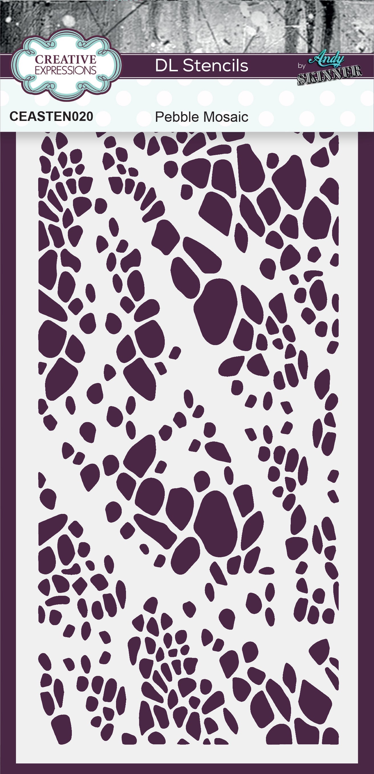 Creative Expressions Andy Skinner Pebble Mosaic DL Stencil