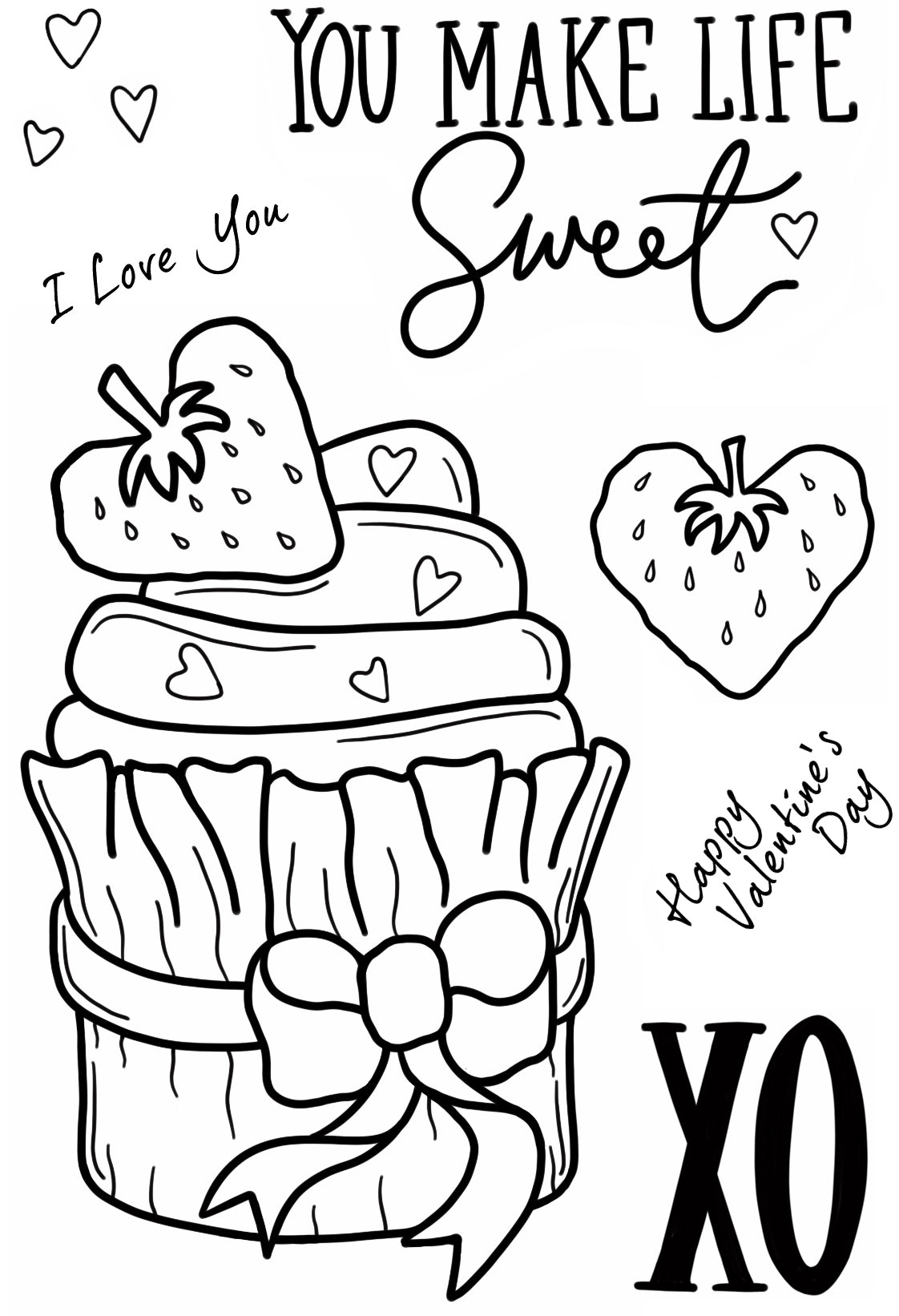 Creative Expressions Sam Poole Cupcake Kisses 6 in x 4 in Clear Stamp Set