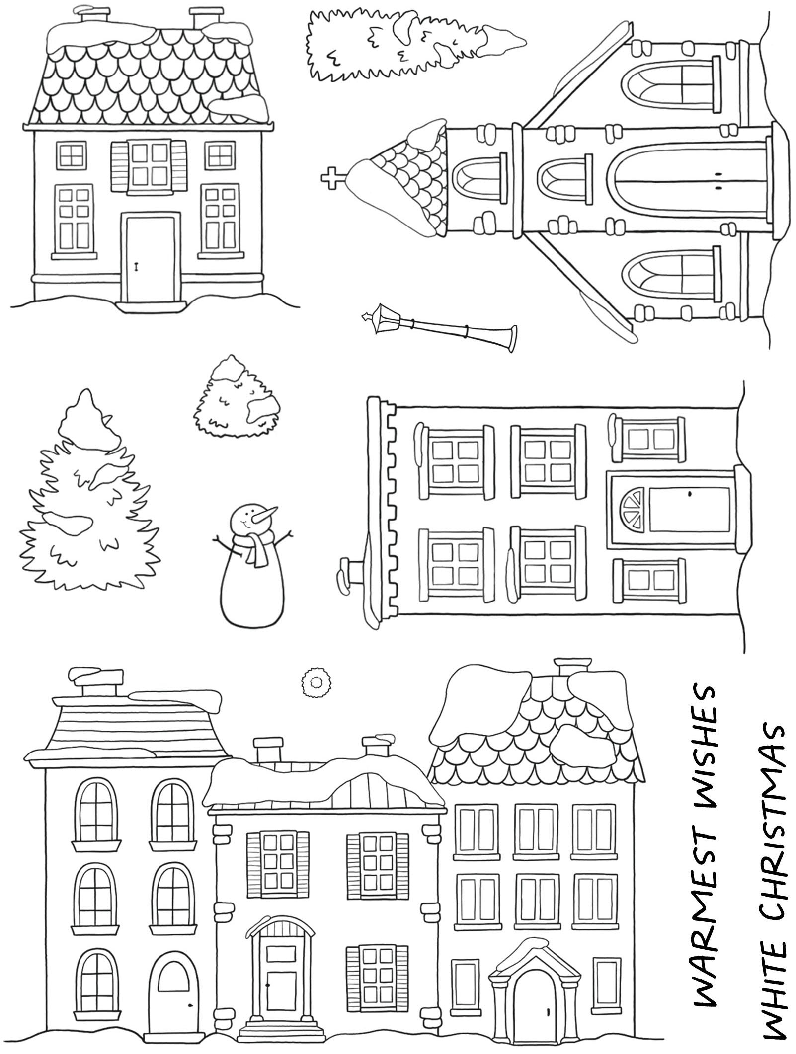 Creative Expressions Jane's Doodles White Christmas 6 in x 8 in Clear Stamp Set