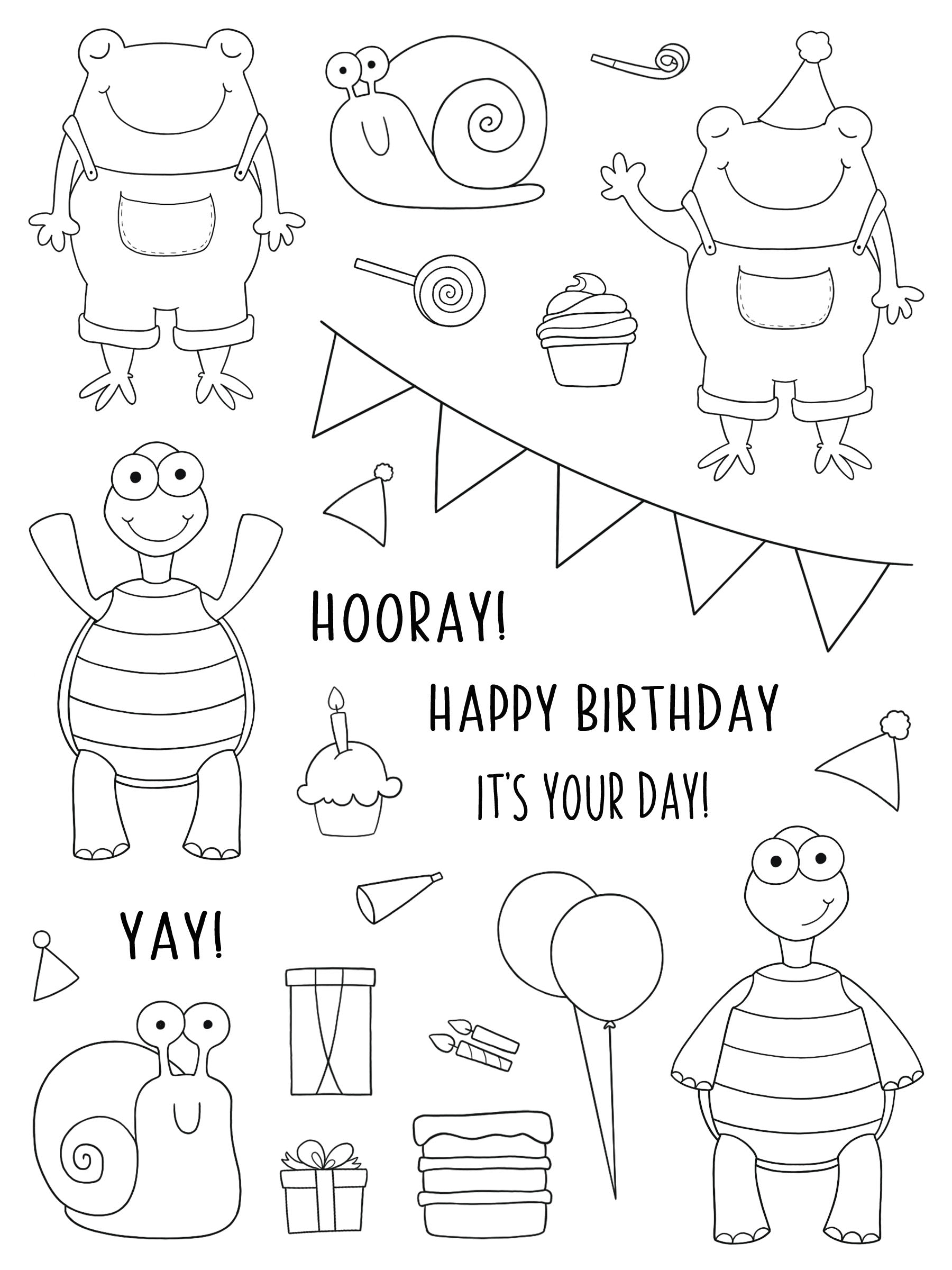 Creative Expressions Jane's Doodles It's Your Day 6 in x 8 in Clear Stamp Set