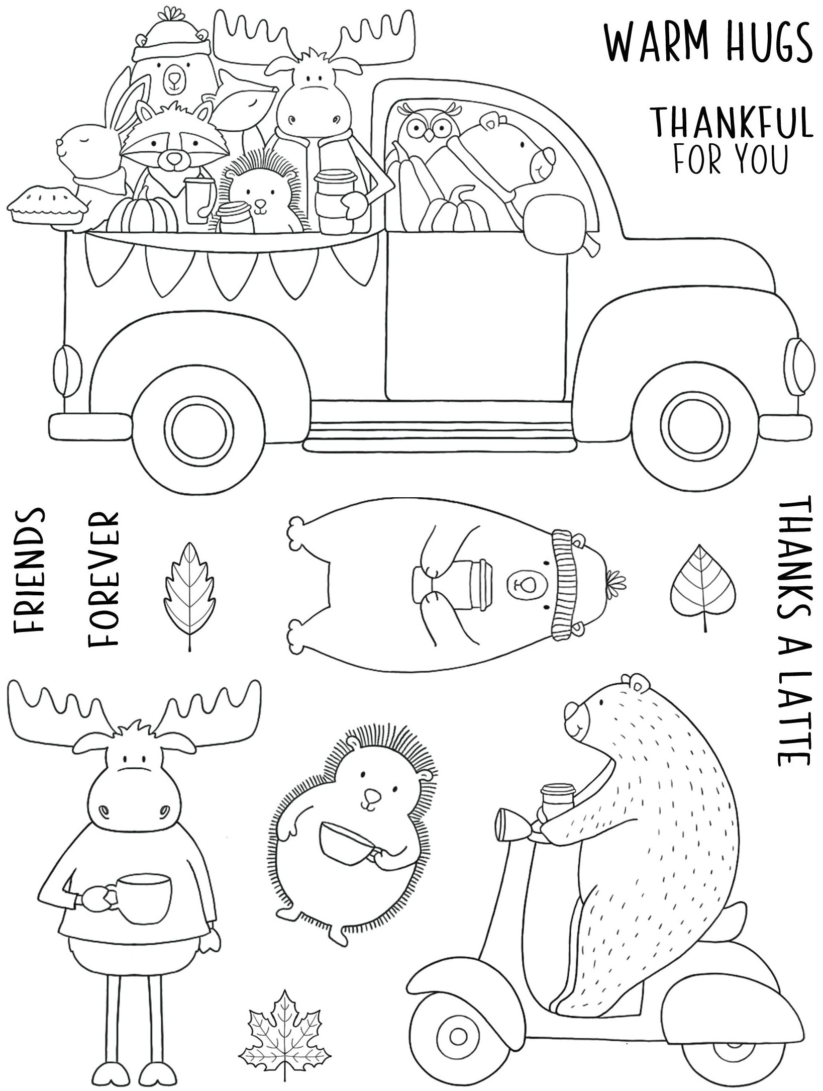 Creative Expressions Jane's Doodles Warm Hugs 6 in x 8 in Clear Stamp Set