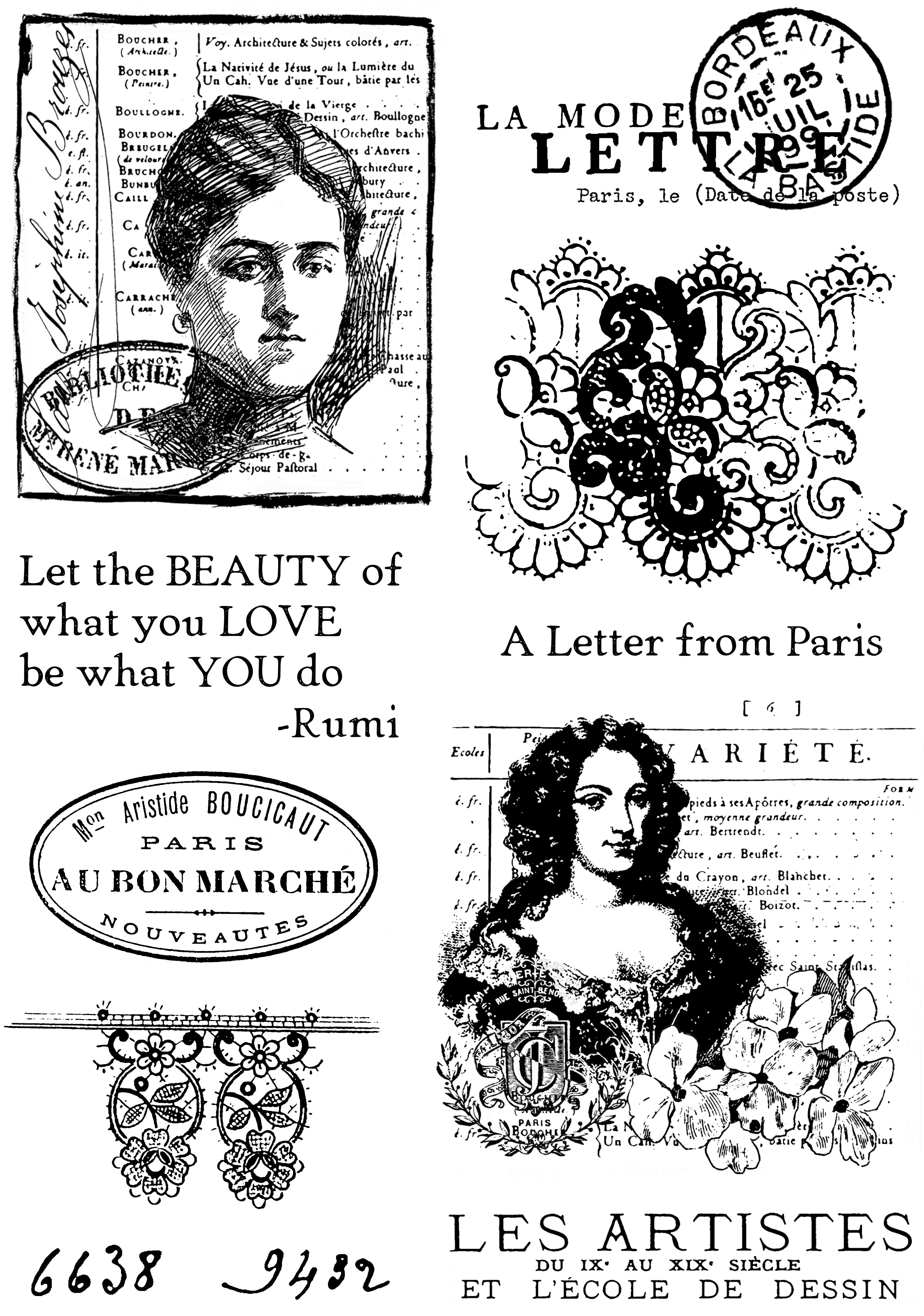 Creative Expressions Sam Poole Parisian Lace 6 in x 8 in Clear Stamp Set