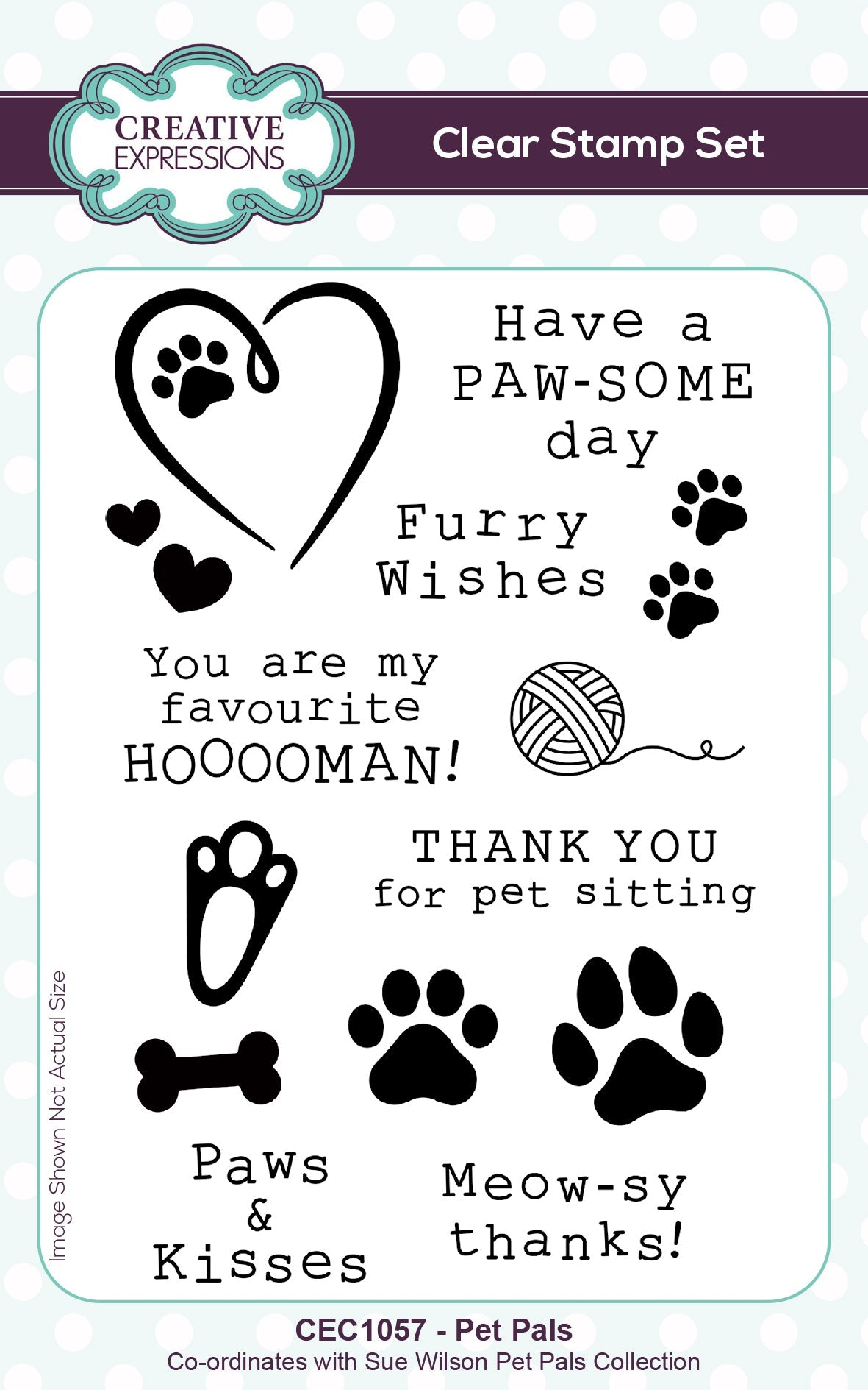 Creative Expressions Sue Wilson Pet Pals 4 x 6 in Clear Stamp Set