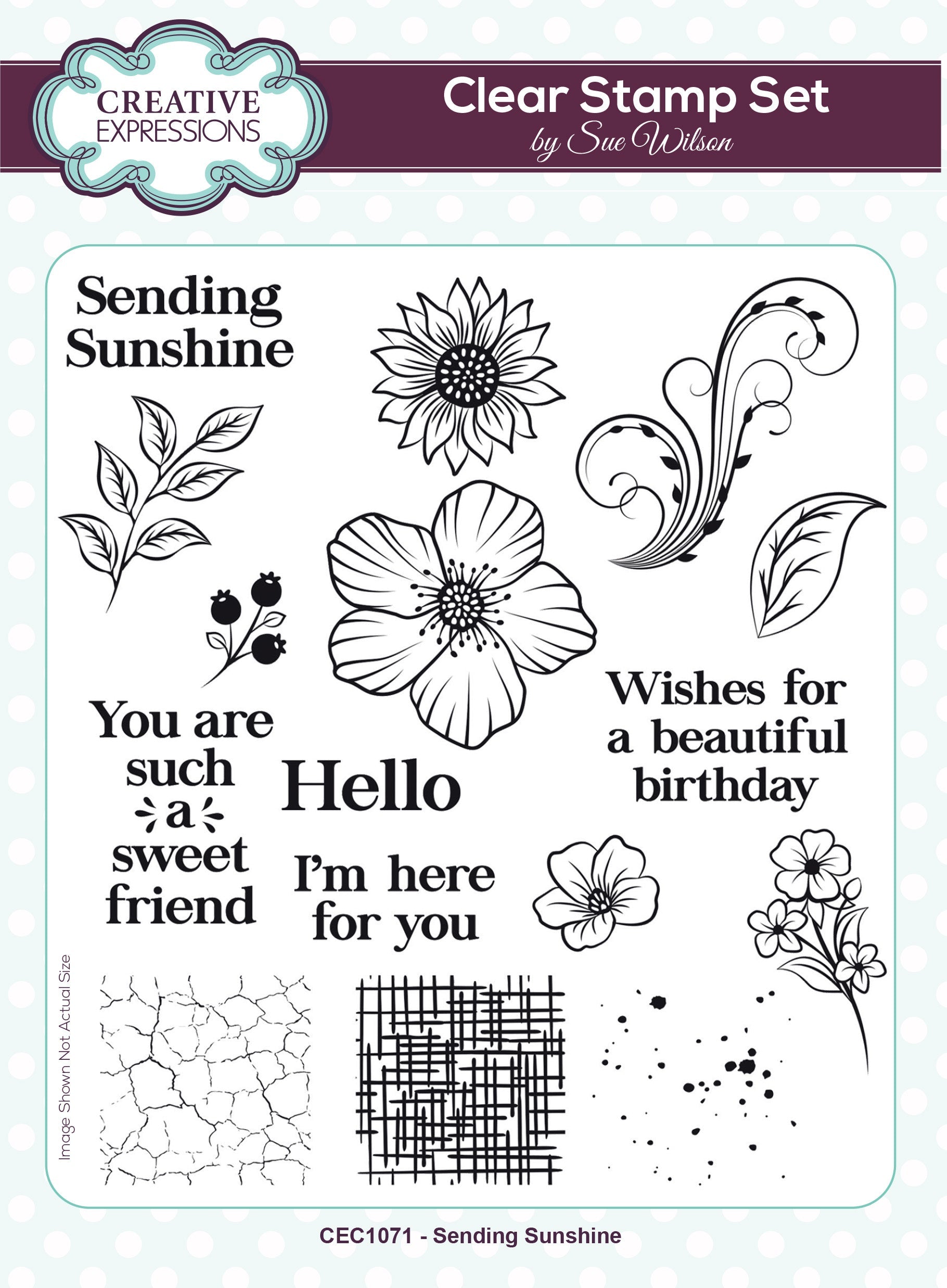 Creative Expressions Sue Wilson Sending Sunshine 6 in x 8 in Clear Stamp Set