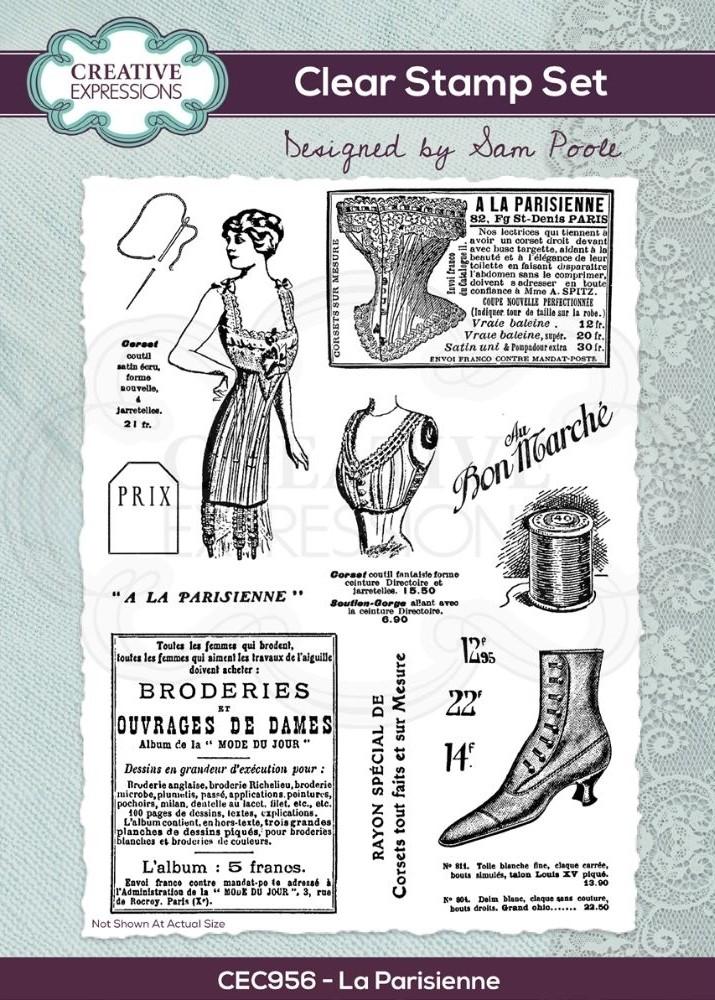 Sam Poole La Parisienne A5 Clear Stamp Set