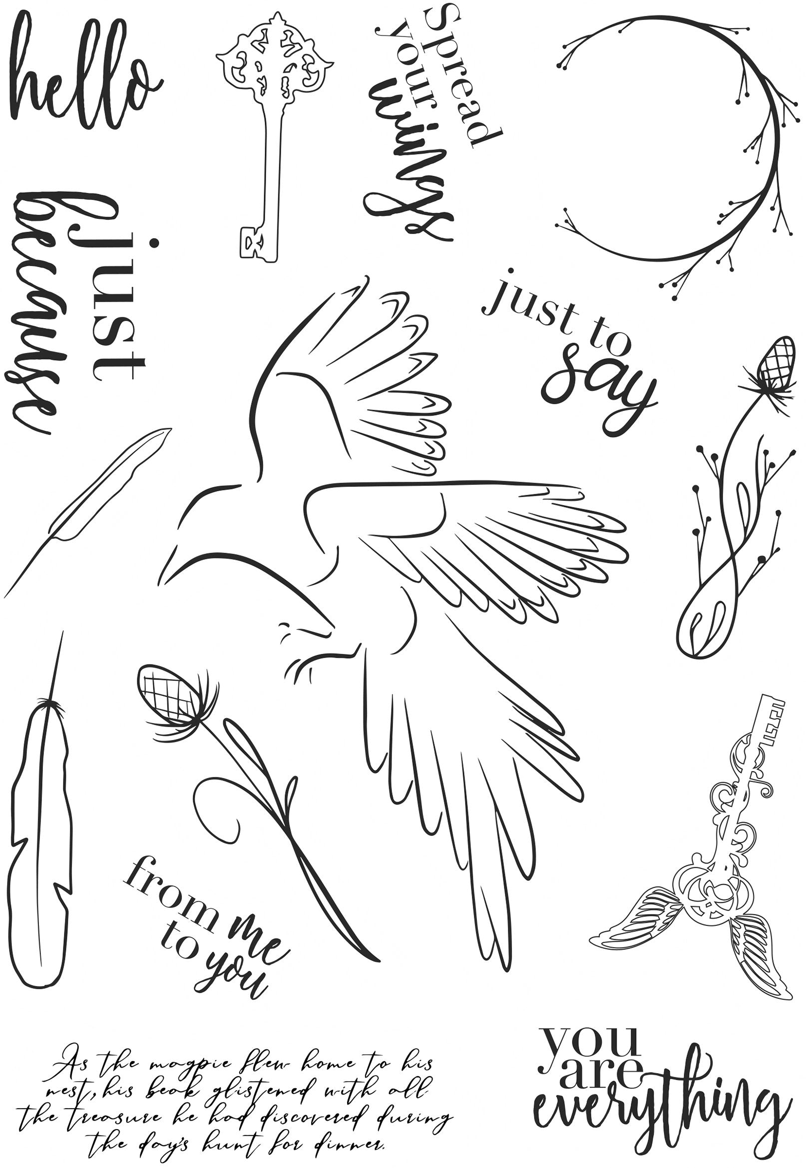 Creative Expressions Bonnita Moaby A5 Spread Your Wings Clear Stamp Set