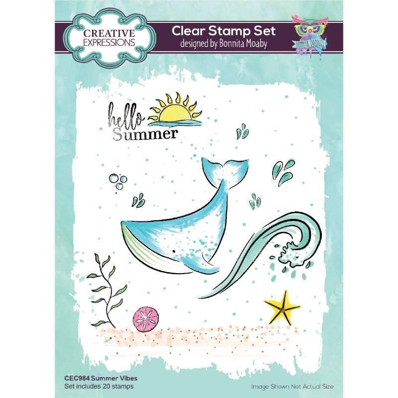 Creative Expressions Bonnita Moaby Summer Vibes 6 in x 8 in Clear Stamp Set