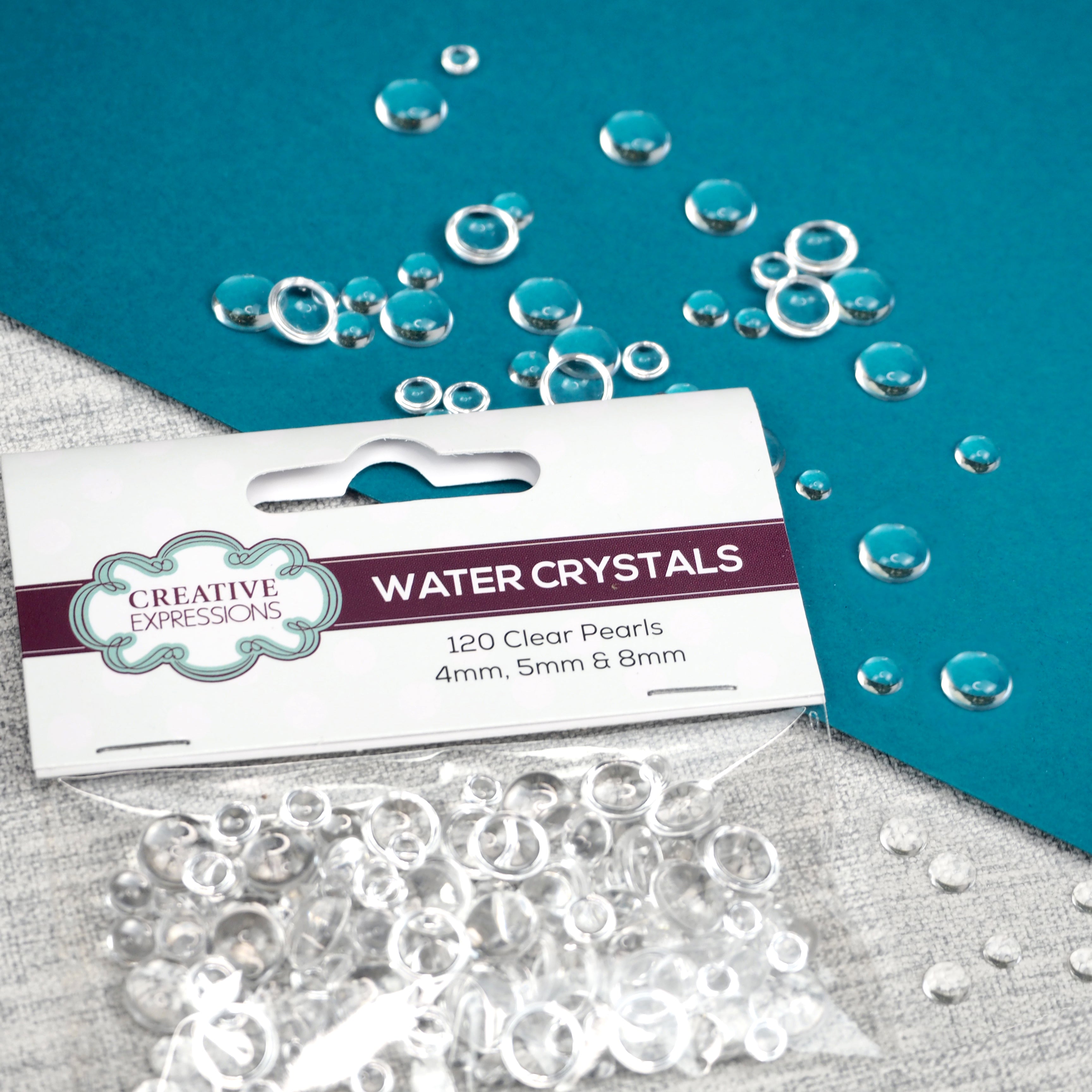 Creative Expressions Water Crystals Pk 120 (40 each 4mm, 5mm & 8mm)