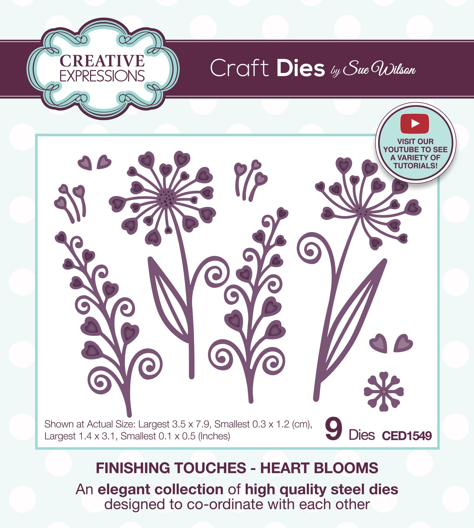 Creative Expressions Sue Wilson Finishing Touches Heart Blooms Craft Die