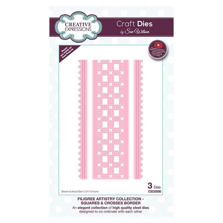 Dies by Sue Wilson Filigree Artistry Collection Squares & Crosses Border