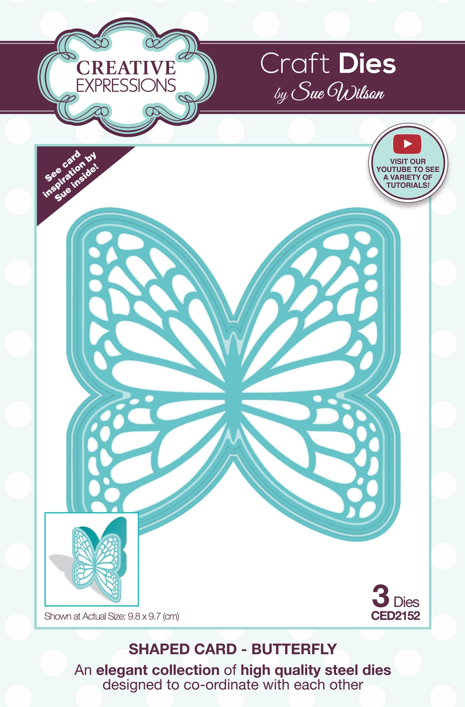 Creative Expressions Sue Wilson Shaped Cards Butterfly Craft Die