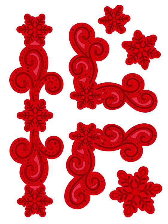 Festive Collection Snowflake Flourish & Corner