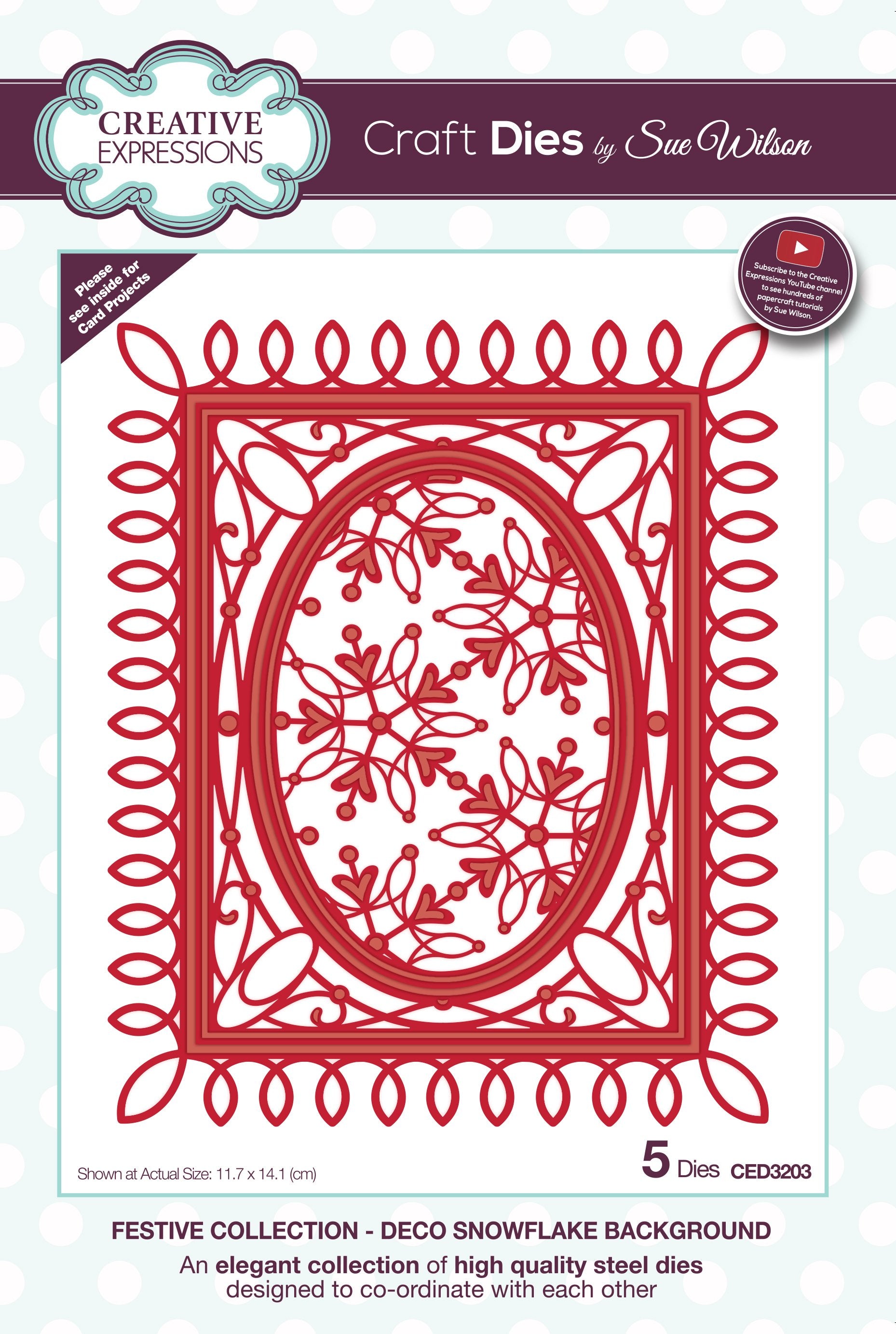 Dies by Sue Wilson Festive Deco Snowflake Background