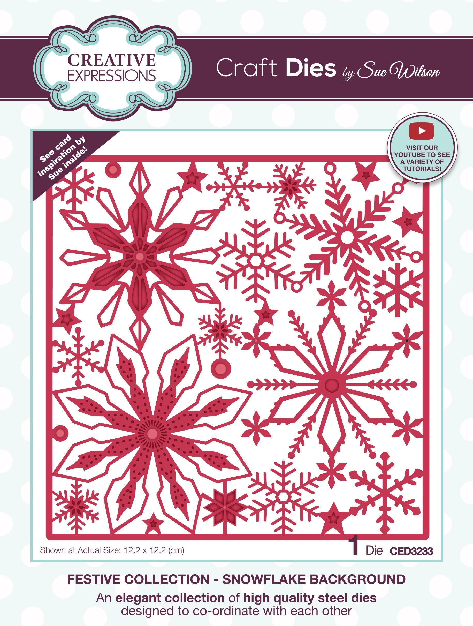 Creative Expressions Sue Wilson Festive Snowflake Background Craft Die